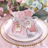 Cadeau cadeau 10pcs ruban sac bijoux rouge rose chinois boîte de bonbons de mariage dos sacs de velours Boites de Bonbons Mariage1