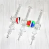 Narghilè 10mm 14mm giunto Glass Dab Nettare di paglia con punte al quarzo Pipa ad acqua in vetro Bong per piattaforme petrolifere Contenitori in silicone da 5 ml