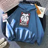 Hoodie La Case De Papel Baskı Adam Kazak Harajuku Polar Cep Kapüşonlu Giysi Erkek Rahat Vintage Anime Tişörtü H1227