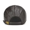 Erkekler Gerçek Cowhide Deri Kara Kapakları Erkek Sonbahar Kış% 100 Gerçek İnek Deri Şapkalar Yeni Rahat Gerçek Deri Açık Beyzbol Kapağı Y200110