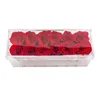 Rectangle clair acrylique 12 trous fleur boîte maquillage organisateur étanche acrylique Rose boîte saint valentin mariage cadeau boîte