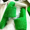 6578 Green Winter New Brand Women Slipper Fashion Fur Slides High Quality Soft Sole Comfort Open Toe House Flip Flops