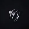 Модные ювелирные изделия кольцо металлические медные полого двойного круга четкий бриллиант циркона с жемчугом кольцо для домашнего кольца для домашних украшений размером 6-9