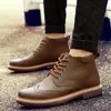 Hot Sale-Men Fashion Boots Zapatos Hombre Warm Men Winter Shoes, 100% Genuine Leather Shoes Ankle Boots plus size 38-44