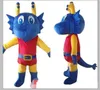 2018 Hot sale Custom Blue dragon mascot costume Adult Size free shipping