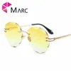 MARC WOMEN sunglasses MEN Gradient Brand Round shield Design Clear Metal Rimless eyewear Oculos UV4001624262