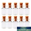 500st 0.5ml Söt Mini Tiny Tomma Clear Wishing Injektionsflaskor med korkglasflaskor Krukor Containers DIY Craft Dekoration