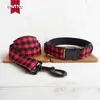 MUTTCO Einzelhandels-Gitter handgefertigtes Hundehalsband THE RED BLACK PLAID, langlebiges Haustier-Halsband für Ihr Haustier, 5 Größen UDC074H 201030