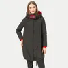 Kollektion Frühling Herbst Damen Jacke Mantel Warme winddichte Jacke Plus Größe mit Kapuze Taschen Mode Parka Kleidung 201027
