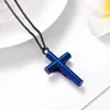 IJD11129 Rostfritt stål Cremation 2 Storlek Blue Jesus Keepsake Memorial Pendant Necklace For Ashes Urn Jewelry1986591