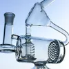 Einzigartige Wasserpfeifen, spezielle große Glasbong, 9-Zoll-Wasserpfeife, große Recycler-Dab-Rig-Kamm-Perclator-Bongs, Inline-Perc-Öl-Rigs, 14-mm-Verbindung, Rauchpfeifen mit Schüssel