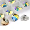 Diamantes soltos Cristal de qualidade AB 12mm 16mm 22mm Costurar em pedra de vidro de vidro de vidro cortado Surface strass costurado strass de vidro de vidro