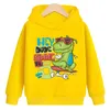 Sweatshirts Hoodies Uzun kollu bebek bebek-kızlar çocuklar çocuklar karikatür karikatür sonbahar bahar üstleri kıyafetler giyim dinozor lj201128