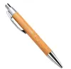 شركة المنتجات الخشبية Eco الترويجي التسويق النقش شعار انقر فوق طبيعي الخيزران الكرة القلم حبر جاف الكتابة القلم