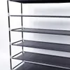 Assemblage simple 10 niveaux étagère à chaussures en tissu non tissé avec poignée organisateur de meuble de rangement de chaussures noir pour chaussures de dortoir à la maison Y200527
