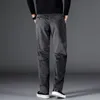 SHAN BAO velluto a coste comodi pantaloni casual dritti da uomo in cotone autunno inverno marchio di abbigliamento classico pantaloni da ricamo 210201