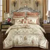 Gold Color Europe Luxury Royal Beddengoed Sets Queen King Size Satin Jacquard dekbedoverdekbed Bedkapbladen Set Pillowcase 469pcs T24454818