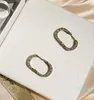 Boucles d'oreilles en diamant de luxe-rétro mode nouvelle lettre or laiton matériel 925 argent aiguille femmes boucles d'oreilles approvisionnement NRJ