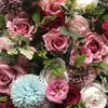 Tongfeng Różowy 8 sztuk / partia Sztuczny Jedwab Róża Peony Hortensja 3D Kwiat Ściana Wedding Backdrop Runner