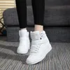 Casual Yüksek Üst Ayakkabı Kore Görünmez Artan Kama Topuk Eğlence Sneakers Kadın Dantel-Up Platform Ayakkabı 201217