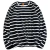 BOLUBAO Casual Men LongSleeved TShirts Mens Round Neck Bbottoming T Shirt Printemps Automne Mâle Loose Striped Tees Shirt Tops 201116