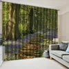 Curtain & Drapes Green Landscape Curtains Customized Size Luxury Blackout 3D Window For Living Room Cortinas1