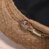 Cappelli Sboy Caps Donne Spring Fashion Vintage Tweed Gold Thread Hat Female Visor Ottagonale Baker Boy Hat19275483