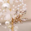 Gold Flower Pearl Head Abbratura Tiara Crown Wedding Bridal Princess Cesti per capelli Gioielli Accessori Crystal Crystal Wheriec2785