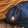 اليدوية الرجعية أول طبقة جلد البقر حقيبة جلدية حقيبة صغيرة جيب الرجال الرباط حقيبة الهاتف المحمول المحفظة