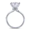 Transgems Classic Engagement Ring for Women Center 1CT 2CT 2CT 4CT F kleur Solid 14K White Gold Ring Y200620