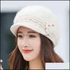 Beanie/Skl Caps Hats & Hats, Scarves Gloves Fashion Accessories Warm Girl Winter Autumn Beret Hat For Women Wool Knitted Mom Rabbit Fur Soli