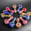 Colorful Bubbler Pink Pipes Glass Smoking Pipe Purple Hand Pipe Tobacco Pipes Heady Duty Glass Spoon Pipe