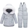 Winter Kinder Kleidung Set Baby Mädchen Winter Overall Daunenjacke für Mädchen Jungen Mantel Kleidung Verdicken Ski Schnee Anzug LJ201202