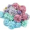 100 pçs / lote Hydrangea de seda Cabeças de flor artificial para casamento decoração de Natal DIY grinalda scrapbooking artesanato flores falsas 201203