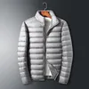 Parka ligera de otoño e invierno para hombre, chaqueta informal ajustada de pato blanco corta transpirable con cuello levantado para mantener el calor1 Phin22