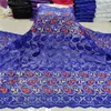 African bazin riche fabric with brode Latest fashion embroidery bazin lace fabric with net lace 5 yards HZ060503 T200819