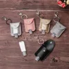 Leopard PU Läder Sanitizerhållare Keychain Bag 30ml Travel Bottle Hand Soap Bottle Holder Dispenser Tartan Tryckta gelhållare behållare