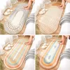 Oval Long Bedside Carpet Rainbow Striped Rug Soft Non-slip Living Room Floor Mat Bedroom Area Thick Furry Home Decor 220301