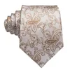 Fliege Braun Champagner Paisley Seide Hochzeitskrawatte für Männer Handky Manschettenknopf Geschenk Krawatte Modedesign Business Party Dropship Hi-Tie Fred22