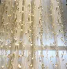 Sheer Curtains High end light luxury embroidered embossed curtain screen villa high-end lace streamer yarn living room bedroom floor