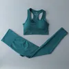 New Woman Yoga Outfit Abbigliamento da palestra solido Set da allenamento Reggiseno sportivo Leggings senza cuciture Manica lunga Crop Top Abbigliamento da allenamento femminile Abbigliamento sportivo Tute da yoga Abbigliamento fitness