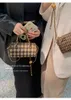 Gelgit kontrol edilen transfer boncuk silindir çanta omuz crossbody çanta kadın zincir çantalar moda küçük çanta