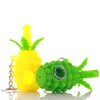 New product 2.8 inch Smoking Pipe Pineapple Hookahs Silicone Hand Pipes For glass bowl Oil Rigs with keychain