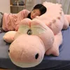 Fuzzy Crocodile Plush Toy Super Soft Floor Animal Pillow 63145cm Green Pink Grey Brown Plushie with Zipper for Children LJ2011267788191