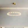 シャンデリア高級シャンデリアパールネックレスリングアクリルボール銅LED天井照明リビングルームランプベッドルームライトフィクスチャ