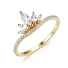 Cluster Ringen Kuololit Moissanite 585 10K 14K Effen Geel Gouden Ring voor Dames Luxe Diamanten Vintage Engagement Bruids Bruiloft Gift