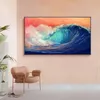 Målningar Modern oljemålning tryckt på duk Abstrakt Ocean Wave Landscape Poster väggbilder för vardagsrumsdekor264s