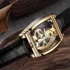 ساعات المعصم شفافة التلقائي الساعات الميكانيكية الرجال Turbillon Steampunk هيكل عظمي فاخر الذهب Tourbillon Steel Watches Reloj Montre Homme