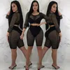 Mode Kvinnor Mesh Sheer Jumpsuit Shorts Party Bodysuit Fishnet Romper ClubWear1