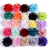 120PCS 10cm 24colors Grand Bandeau En Mousseline De Soie Fleur Pinces À Cheveux Épingles À Cheveux Fleurs En Tissu Avec Dot D'or Pour Les Filles Accessoires De Cheveux LJ201226